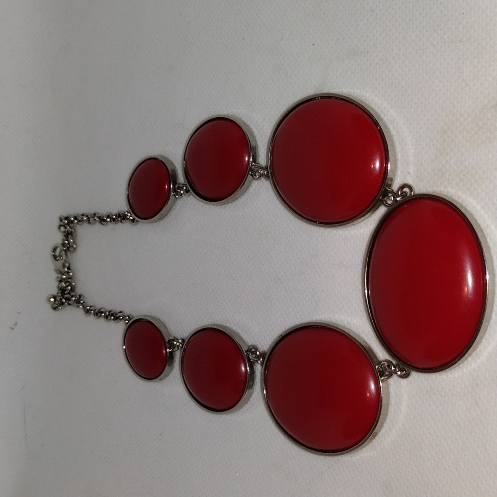 Large Red Resin stone Necklace
